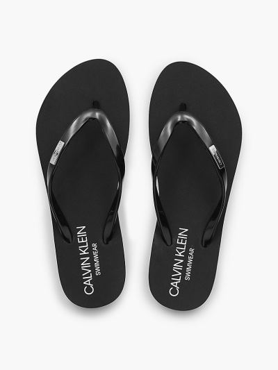 Calvin Klein Cipők HU041630 | Calvin Klein Logo Női Strandpapucs Fekete